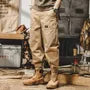 Mid Rise Plain Cropped Baggy Cargo Pants