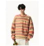 Crew Neck Gradient Striped Sweater
