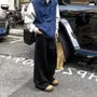 Mid Rise Plain Wide Leg Sweatpants