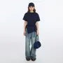 Short Sleeve Crew Neck Plain Drawstring Slim-Fit T-Shirt