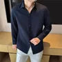 Long-Sleeve Button-Up Plain Shirt