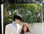 Couple Matching Mock Two-Piece Short-Sleeve Striped Collar Top