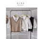 Mock Two-Piece Short-Sleeve Knit Panel Blouse
