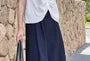 High Waist Plain Cropped Wide Leg Pants