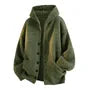 Plain Hooded Button-Up Cardigan