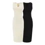 Sleeveless V-Neck Plain Midi Sheath Dress