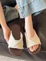 Pleated Slide Sandals