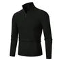 Long-Sleeve Mock Neck Half-Zip Knit Top