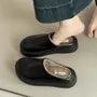 Platform Fleece-Lined Faux Leather Mules