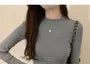 Long-Sleeve High Neck Plain Tee