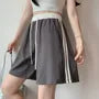 High Waist Color-Block Striped Wide-Leg Sweat Shorts
