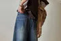 High Waist Washed Wide Leg Capri Jeans