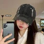Washed Distressed Denim Baseball Cap