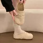 Platform Ruched Faux Suede Mules