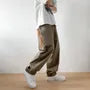 Patchwork Straight-Cut Loose Pants