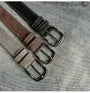 Contrast Stitching Faux Leather Belt