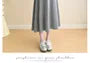 Maternity Long-Sleeve Henley Contrast Trim Midi A-Line Dress