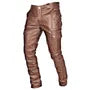 Plain Faux Leather Skinny Cargo Pants