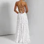Spaghetti Strap Midi A-Line Lace Dress
