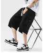 Drawstring Waist Plain Capri Cargo Pants