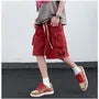 Drawstring Waist Plain Cargo Shorts