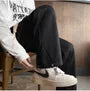 Drawstring-Waist Button-Hem Harem Pants