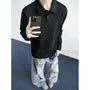 Long-Sleeve Plain Polo Shirt