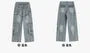 Asymmetrical Buckled Wide-Leg Cargo Jeans