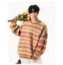 Crew Neck Gradient Striped Sweater