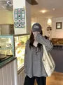 Long-Sleeve Henley Striped Top
