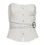 Plain Belt Accent Corset Tube Top
