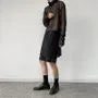 Long Sleeve Turtleneck Sheer Mesh Top