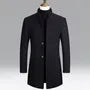 Stand Collar Plain Button Coat