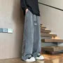 Drawstring Waist Zebra Print Wide Leg Sweatpants