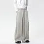 Mock Neck Henley Drawstring Sweater / Mid Rise Wide Leg Pants