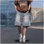 Drawstring Waist Washed Wide Leg Jorts