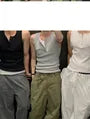 Henley-Neck Slim-Fit Tank Top