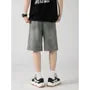 Mid Rise Washed Denim Shorts