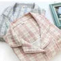 Couple Matching Pajama Set: Long-Sleeve Plaid Top + Pants