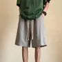 Drawstring Waist Plain Sweat Shorts