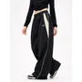 Low Waist Color-Block Loose-Fit Wide-Leg Sweatpants