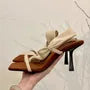 Kitten Square Toe Twisted Sandals