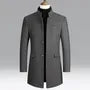 Stand Collar Plain Button Coat