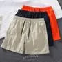 Drawstring Waist Plain Sweat Shorts