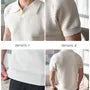 Short Sleeve Open Placket Plain Knit Polo Top