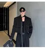 Set: Peak Lapel One-Buttoned Plain Crop Cargo Blazer + Mid Rise Wide Leg Dress Pants