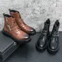 Buckled Faux Leather Short Boots