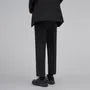 Plain Single-Breasted Blazer / Mid Rise Tapered Dress Pants