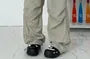 Elastic-Waist Drawstring Plain Skirt Overlay Pants