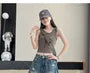 Mid Rise Washed Distressed Wide Leg Jorts